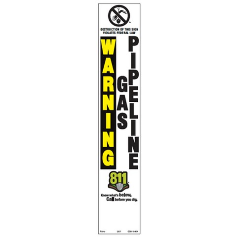 Decals Post - Standard, Color with 811 Color Logo - Pipeline Marker Decals